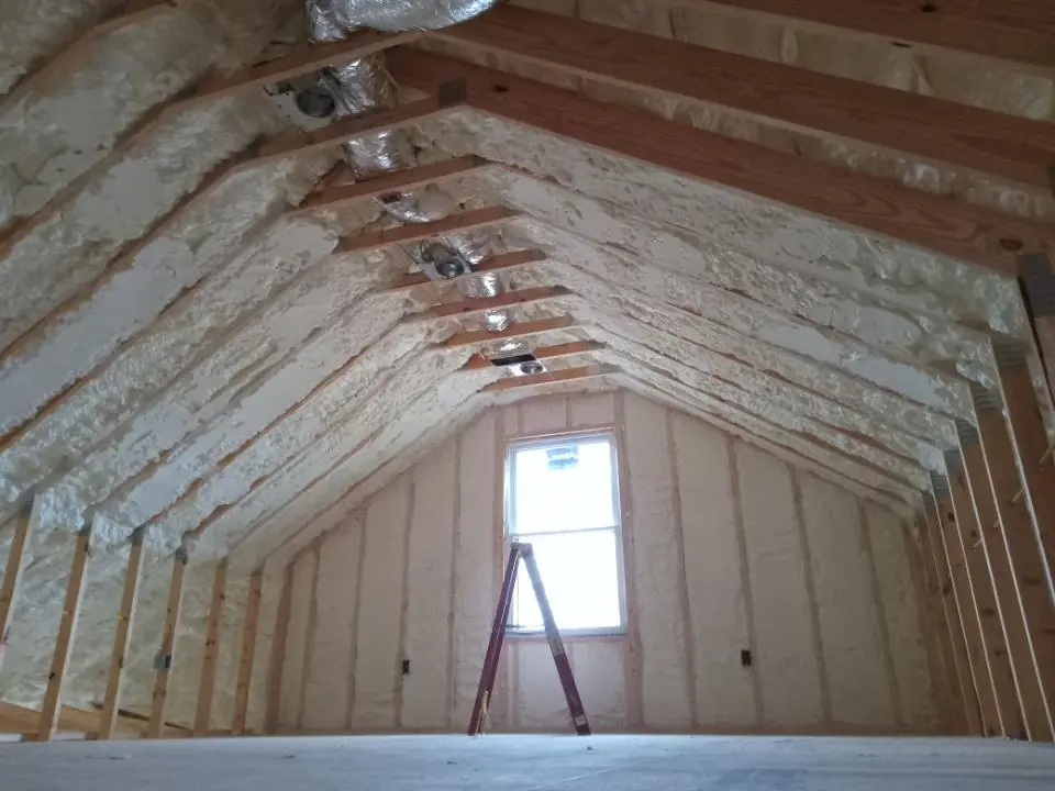 Spray foam roofing application for Crawl Space Insulation project in Countryside